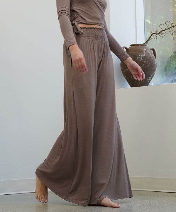 SMOCK ELASTIC WAIST MAXI PALAZZO - Shop Style & More | Fresh Looks, Everyday Deals & Free Shipping