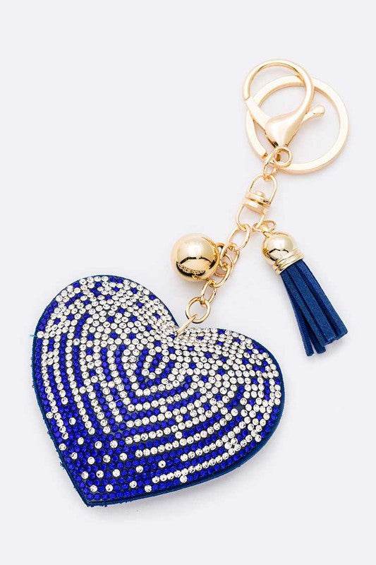 Blue And Clear Heart Stone Pillow Key Chain - Shop Style & More | Fresh Looks, Everyday Deals & Free Shipping