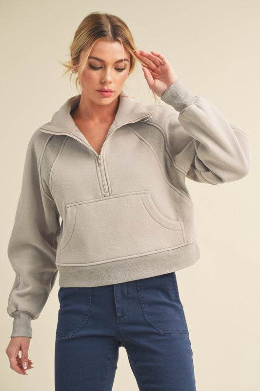 Dove Funnel Neck Half Zip - Shop Style & More | Fresh Looks, Everyday Deals & Free Shipping