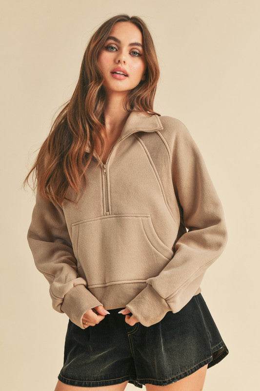 Dove Funnel Neck Half Zip - Shop Style & More | Fresh Looks, Everyday Deals & Free Shipping