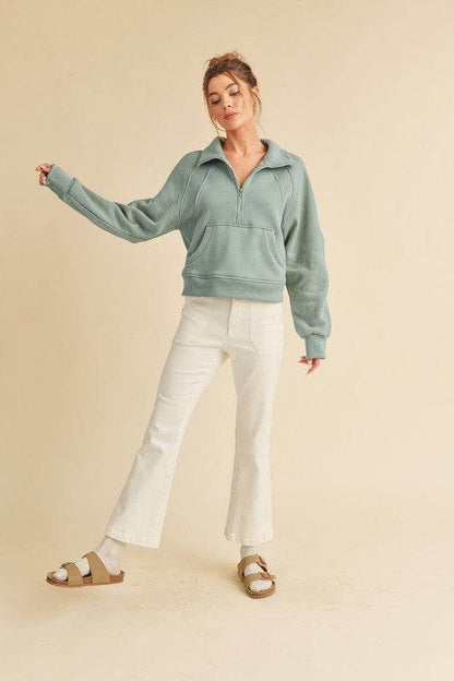 Dove Funnel Neck Half Zip - Shop Style & More | Fresh Looks, Everyday Deals & Free Shipping