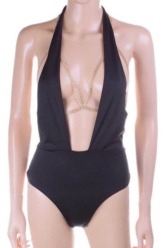 Cutout Rhinestone Mesh Triangle Bra Chain - Shop Style & More | Fresh Looks, Everyday Deals & Free Shipping