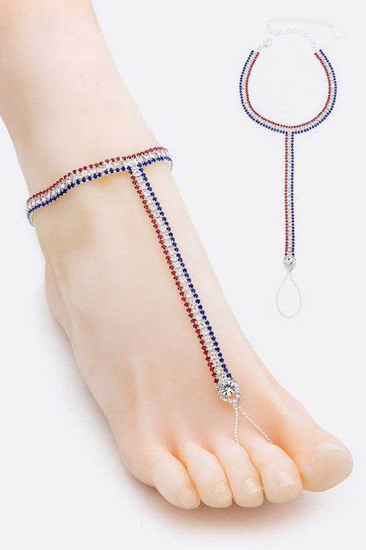 Americana Rhinestone Anklet - Shop Style & More | Fresh Looks, Everyday Deals & Free Shipping