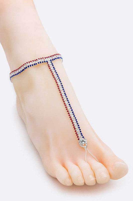 Americana Rhinestone Anklet - Shop Style & More | Fresh Looks, Everyday Deals & Free Shipping