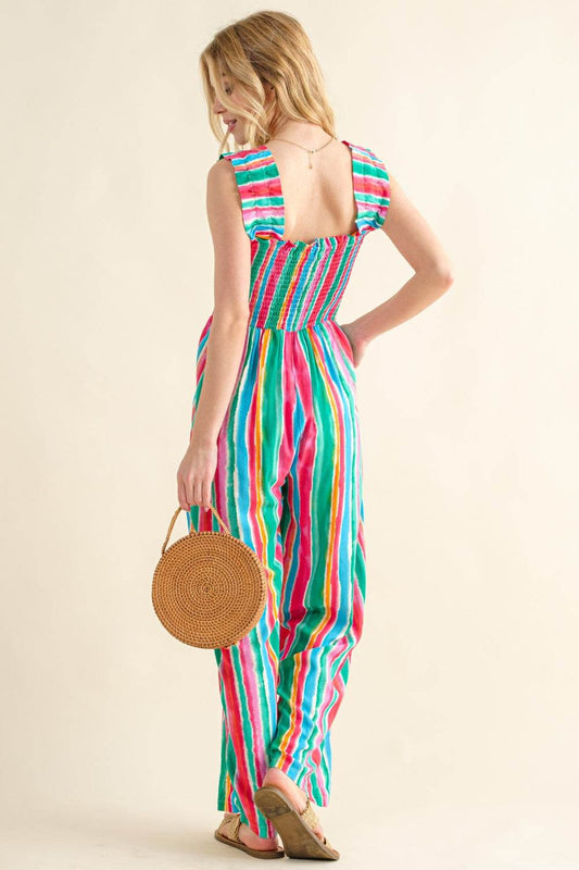 And The Why Full Size Striped Smocked Sleeveless Jumpsuit - Shop Style & More | Fresh Looks, Everyday Deals & Free Shipping