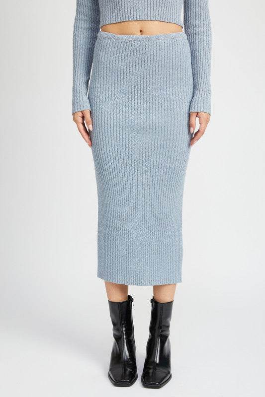 MAXI KNIT SKIRT WITH BACK SLIT - Shop Style & More | Fresh Looks, Everyday Deals & Free Shipping