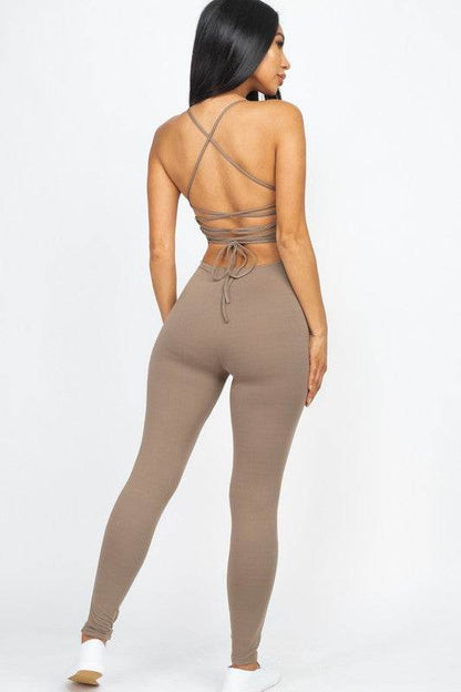 Criss-Cross Open Back Bodycon Jumpsuit - Shop Style & More | Fresh Looks, Everyday Deals & Free Shipping