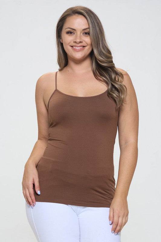 Seamless Long Spaghetti Strap Long Camisole Top - Shop Style & More | Fresh Looks, Everyday Deals & Free Shipping