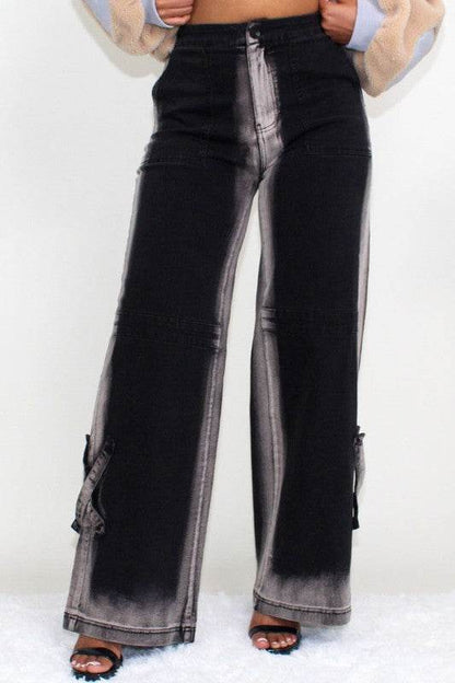 ATHINA BLACK LINE WASHED CASUAL DENIM JEANS - Shop Style & More | Fresh Looks, Everyday Deals & Free Shipping