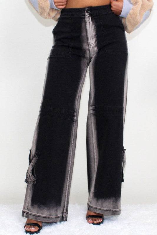 ATHINA BLACK LINE WASHED CASUAL DENIM JEANS - Shop Style & More | Fresh Looks, Everyday Deals & Free Shipping