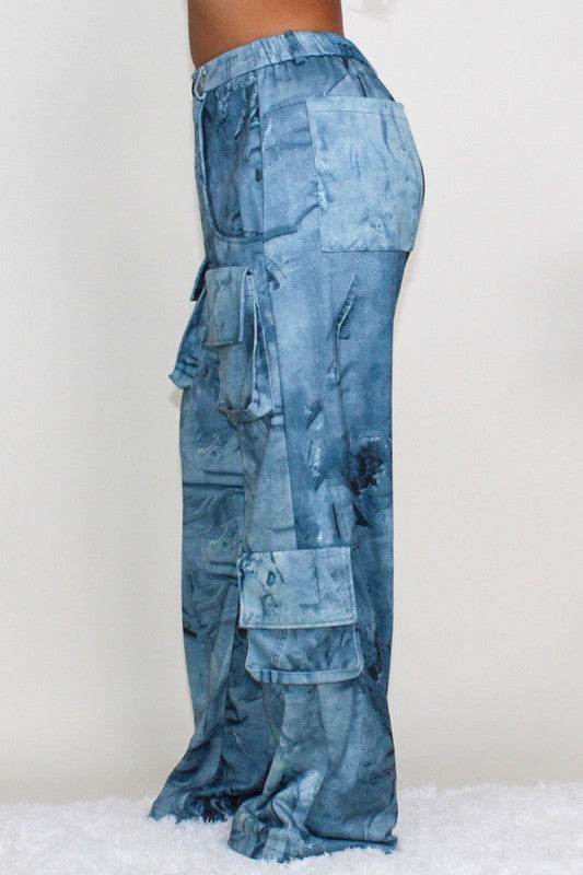 ATHINA TIE DYE PRINT CARGO CASUAL PANTS - Shop Style & More | Fresh Looks, Everyday Deals & Free Shipping