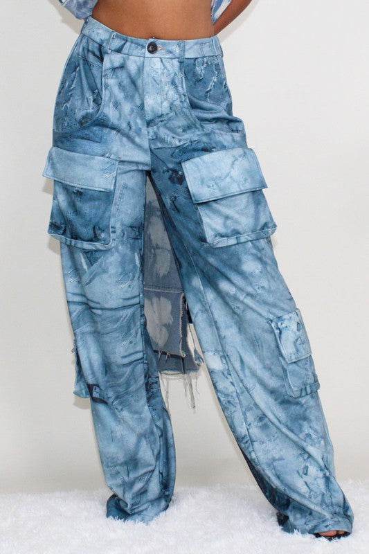 ATHINA TIE DYE PRINT CARGO CASUAL PANTS - Shop Style & More | Fresh Looks, Everyday Deals & Free Shipping