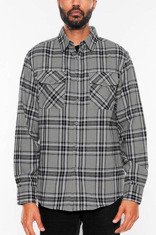 LONG SLEEVE FLANNEL FULL PLAID CHECKERED SHIRT - Shop Style & More | Fresh Looks, Everyday Deals & Free Shipping