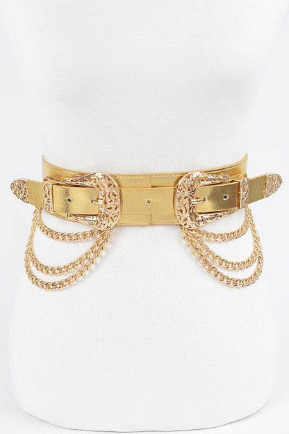 Double Buckle Metallic Stretch Belt - Shop Style & More | Fresh Looks, Everyday Deals & Free Shipping
