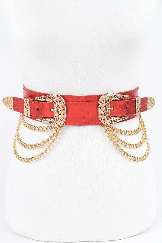 Double Buckle Metallic Stretch Belt - Shop Style & More | Fresh Looks, Everyday Deals & Free Shipping
