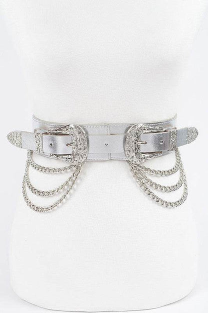 Double Buckle Metallic Stretch Belt - Shop Style & More | Fresh Looks, Everyday Deals & Free Shipping