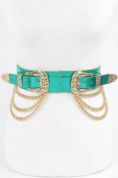 Double Buckle Metallic Stretch Belt - Shop Style & More | Fresh Looks, Everyday Deals & Free Shipping