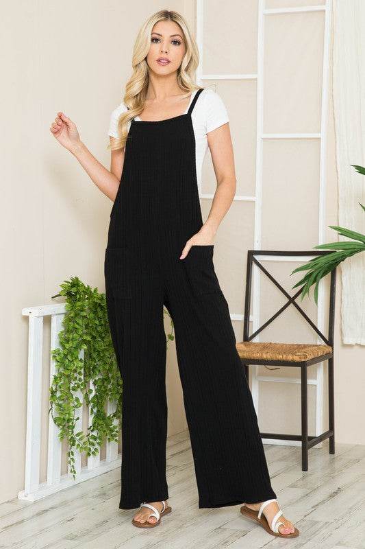 Wide Leg Premium Cotton Rib Overalls - Shop Style & More | Fresh Looks, Everyday Deals & Free Shipping