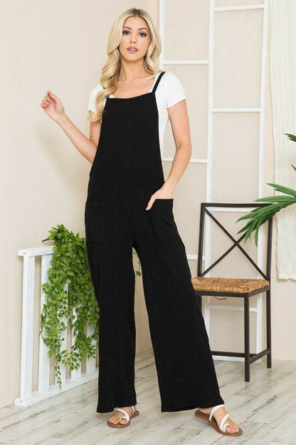 Wide Leg Premium Cotton Rib Overalls - Shop Style & More | Fresh Looks, Everyday Deals & Free Shipping