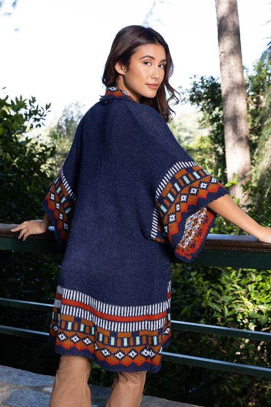 Kachina Patterned Knitted Cardigan Style Ruana - Shop Style & More | Fresh Looks, Everyday Deals & Free Shipping