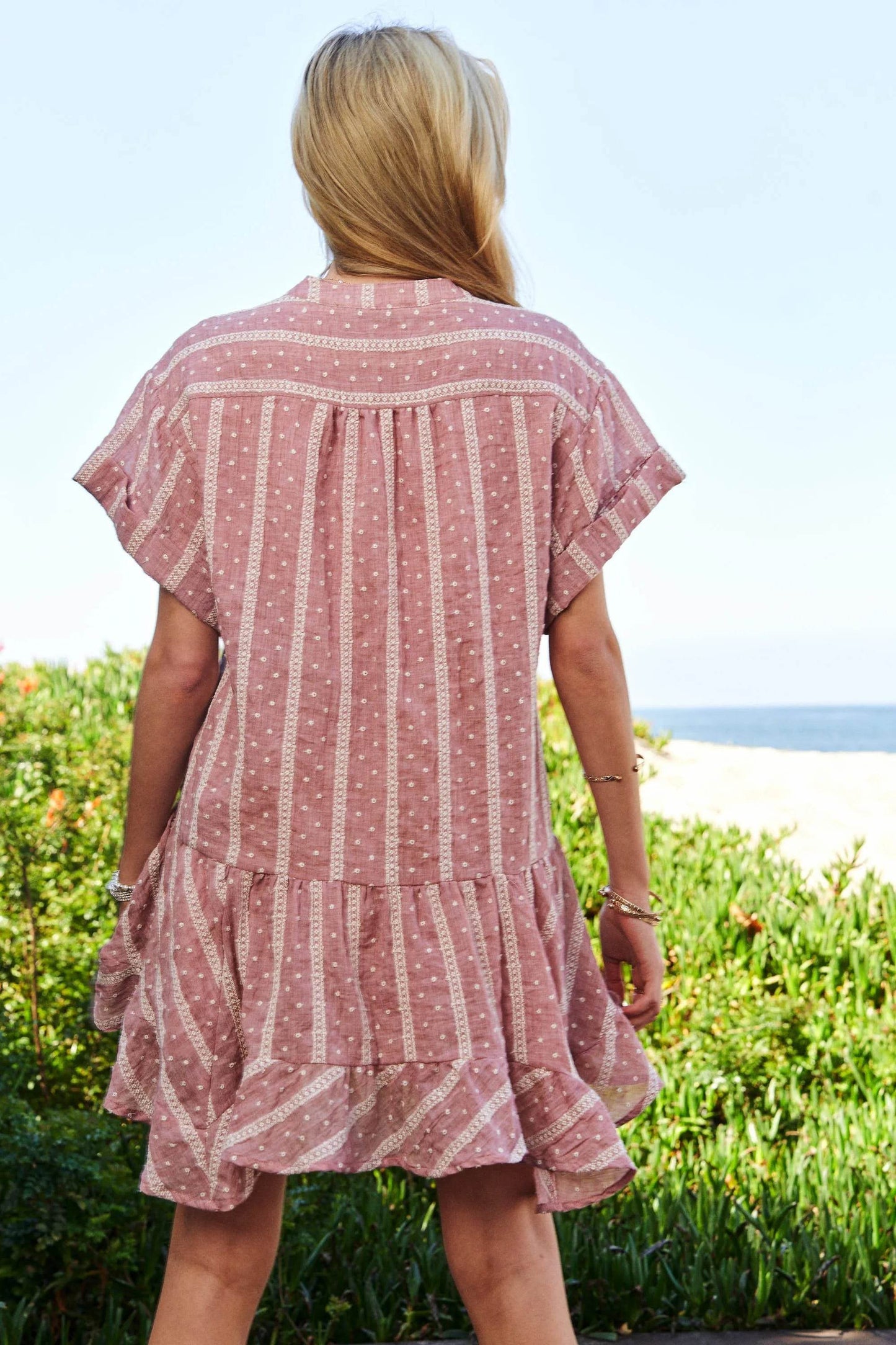 Davi & Dani Embroidery V Neck Short Sleeve Ruffled Mini Dress - Shop Style & More | Fresh Looks, Everyday Deals & Free Shipping