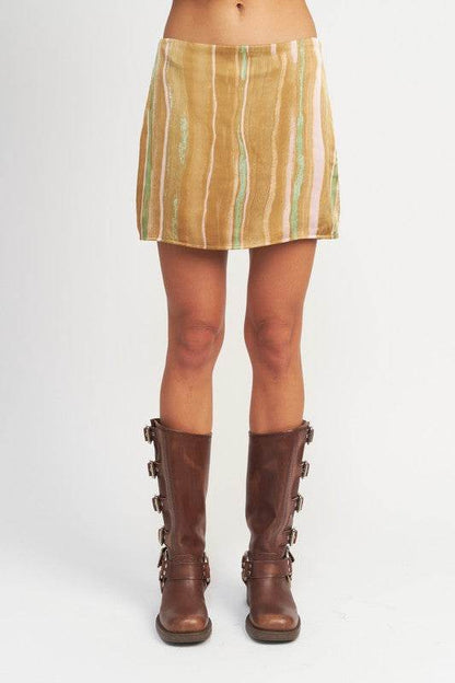 PRINTED LOW WAIST MINI SKIRT - Shop Style & More | Fresh Looks, Everyday Deals & Free Shipping