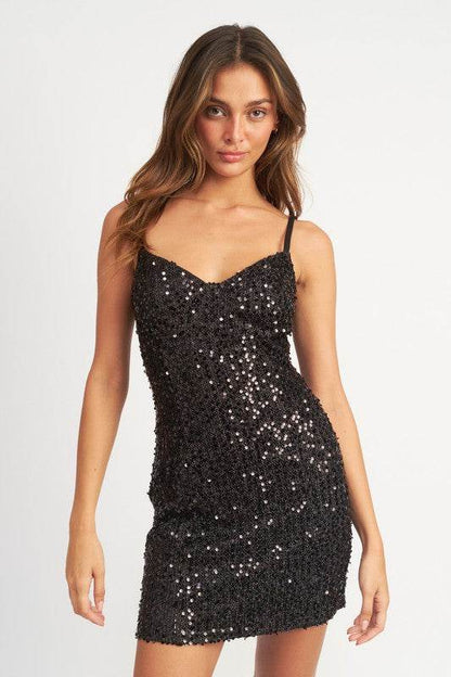 SPAGHETTI STRAP SEQUIN MINI DRESS - Shop Style & More | Fresh Looks, Everyday Deals & Free Shipping