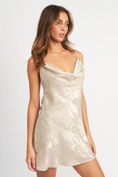 COWL NECK MNI SLIP DRESS - Shop Style & More | Fresh Looks, Everyday Deals & Free Shipping