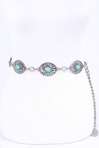 Turquoise Western Concho Chain Belt - Shop Style & More | Fresh Looks, Everyday Deals & Free Shipping