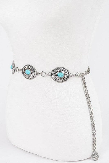 Turquoise Western Concho Chain Belt - Shop Style & More | Fresh Looks, Everyday Deals & Free Shipping
