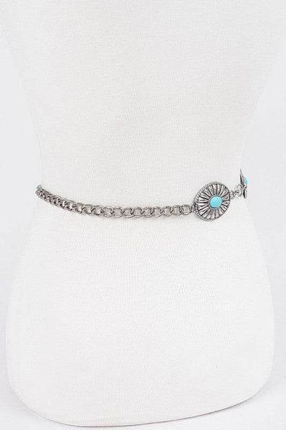 Turquoise Western Concho Chain Belt - Shop Style & More | Fresh Looks, Everyday Deals & Free Shipping