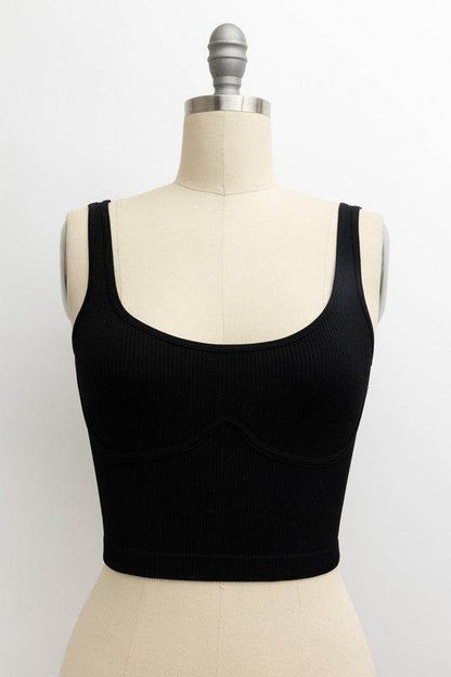 Ribbed Underline Seams Brami Top - Shop Style & More | Fresh Looks, Everyday Deals & Free Shipping