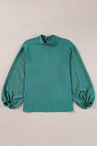 June Swiss Dot Balloon Sleeve Loose Blouse - Shop Style & More | Fresh Looks, Everyday Deals & Free Shipping