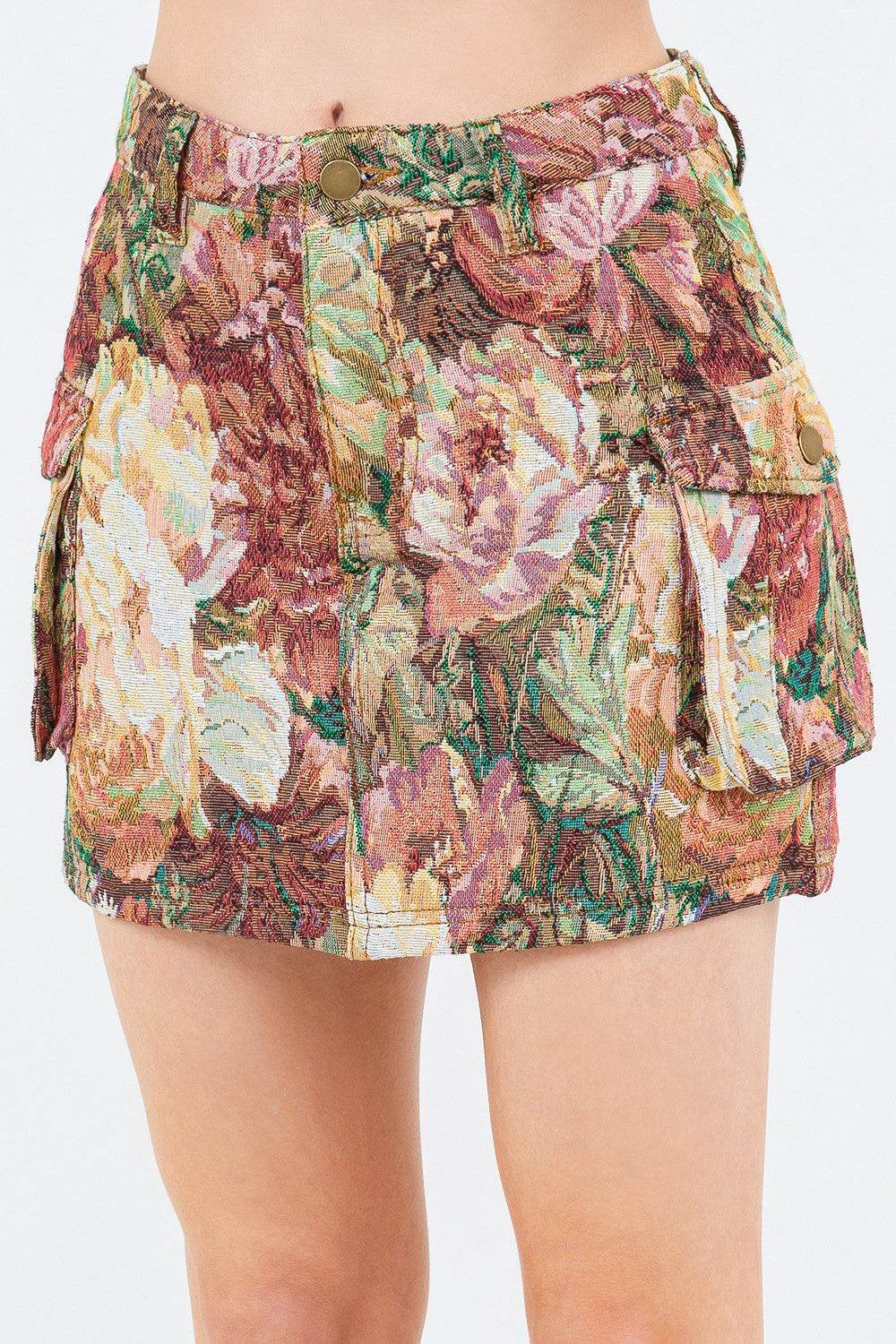 American Bazi Jacquard Weave Cargo Pocket Skirt - Shop Style & More | Fresh Looks, Everyday Deals & Free Shipping