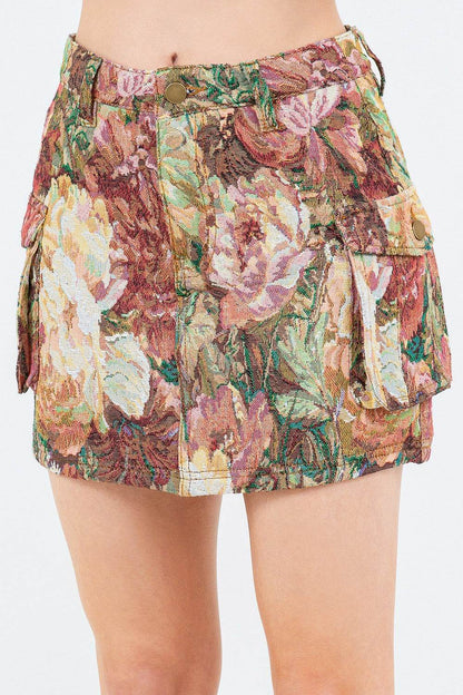 American Bazi Jacquard Weave Cargo Pocket Skirt - Shop Style & More | Fresh Looks, Everyday Deals & Free Shipping