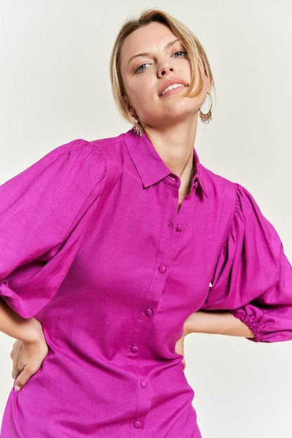 SOLID BUTTON DOWN DRESS PLUS JBJ1004P - Shop Style & More | Fresh Looks, Everyday Deals & Free Shipping