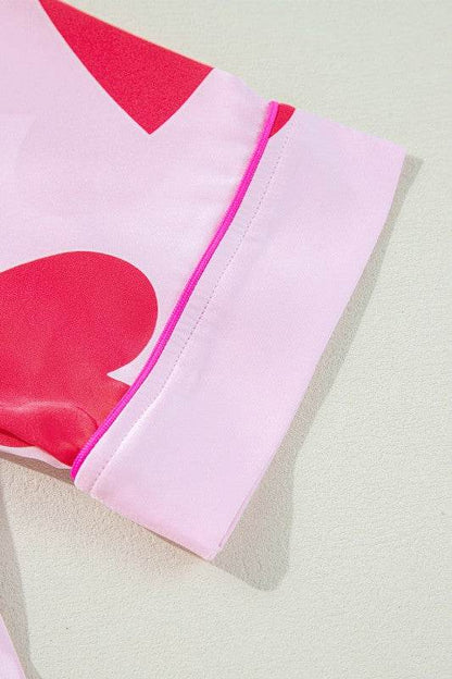 Heart Valentines Short Sleeve Pants Pajamas Set - Shop Style & More | Fresh Looks, Everyday Deals & Free Shipping