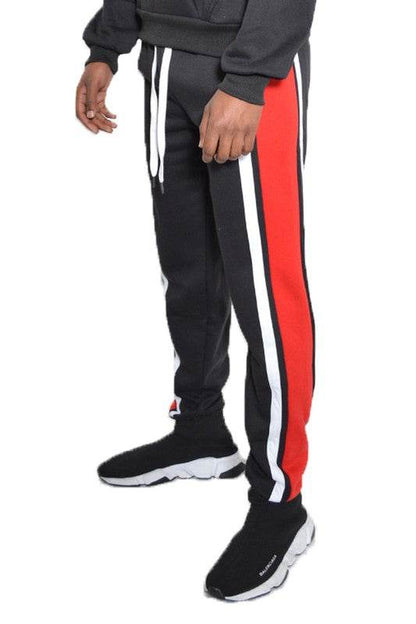 3 STRIPE COLOR BLOCK SWEAT PANTS - Shop Style & More | Fresh Looks, Everyday Deals & Free Shipping