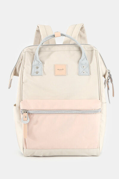 Himawari Water Resistant Canvas Backpack Bag with Side Pockets Cream L.Pink One Size Bags