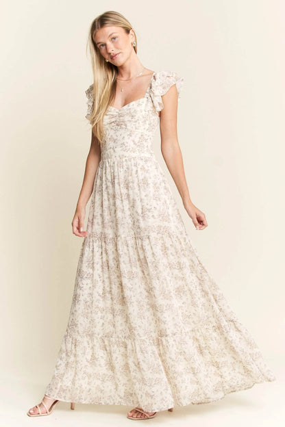Jade By Jane Full Size Ruffle Sleeve Tiered Maxi Dress Plus Size - Shop Style & More | Fresh Looks, Everyday Deals & Free Shipping