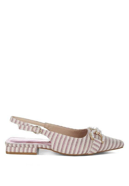Crina Pearl-Detailed Horsebit Woven Flats - Shop Style & More | Fresh Looks, Everyday Deals & Free Shipping