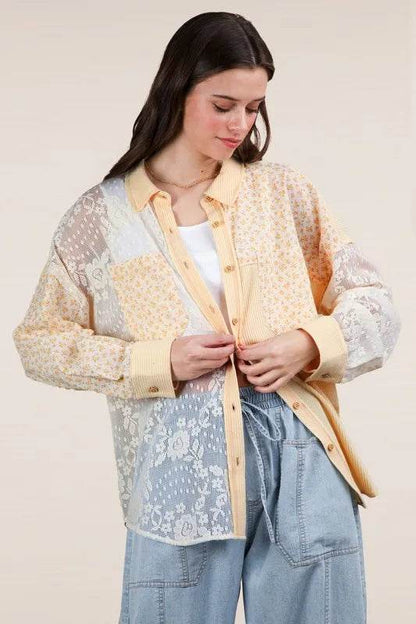 VERY J Plus Size Contrast Ribbed Knit Lace Shacket - Shop Style & More | Fresh Looks, Everyday Deals & Free Shipping