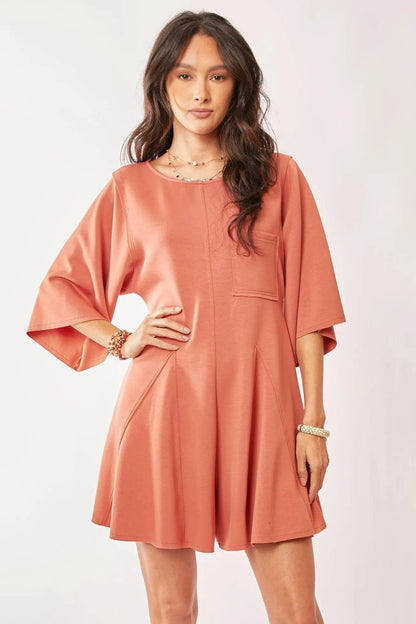 Davi & Dani Solid Draped Sleeve Ties Back Skort Romper - Shop Style & More | Fresh Looks, Everyday Deals & Free Shipping