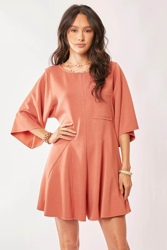 Davi & Dani Solid Draped Sleeve Ties Back Skort Romper - Shop Style & More | Fresh Looks, Everyday Deals & Free Shipping