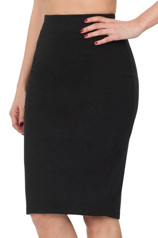 Zenana Premium Cotton Basic Knee Skirt - Shop Style & More | Fresh Looks, Everyday Deals & Free Shipping