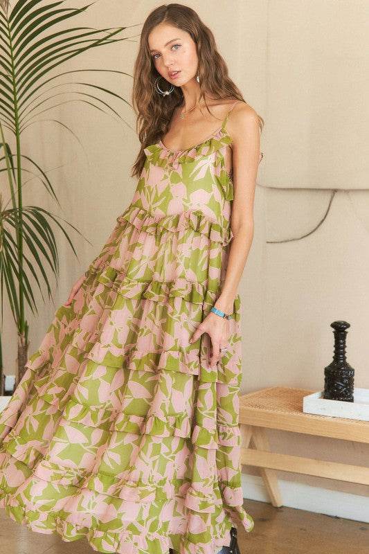 ADORA Ruffled Tiered Scoop Neck Cami Dress - Shop Style & More | Fresh Looks, Everyday Deals & Free Shipping