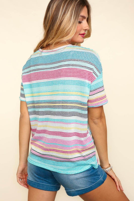 Haptics Waffle Stripe Short Sleeve T-Shirt - Shop Style & More | Fresh Looks, Everyday Deals & Free Shipping