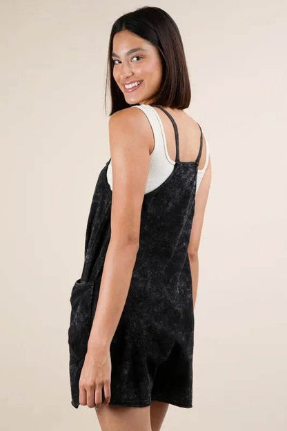 VERY J Plus Size Mineral Washed Sleeveless Knit Romper - Shop Style & More | Fresh Looks, Everyday Deals & Free Shipping