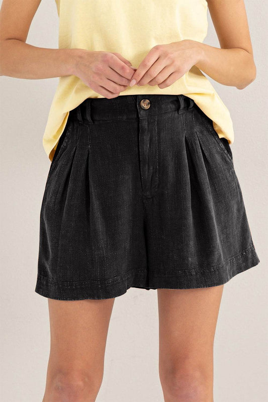 HYFVE High Waist Pleated Linen Shorts - Shop Style & More | Fresh Looks, Everyday Deals & Free Shipping