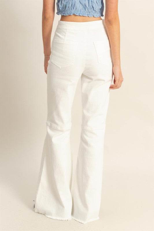 HYFVE Raw Hem High-Waist Washed Flared Jeans - Shop Style & More | Fresh Looks, Everyday Deals & Free Shipping